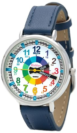 Kiddus Orologio Educativo per Bambino e Bambina dai 5 ai 10 Anni, Orologio Analogico Didattico per Imparare l'Ora, Movimento Giapponese