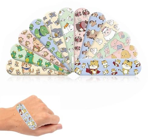 YanBous 120 cerotti per, idrorepellenti, privi di lattice, ipoallergenici, strisce di cerotto colorate per, testati clinicamente, traspiranti，Protezione Graffi Tagli e Ferite