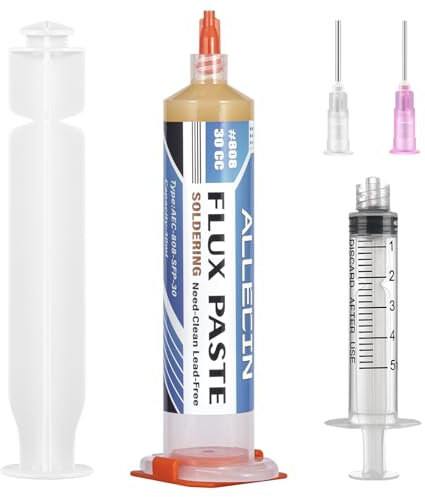 ALLECIN Flux de Soudure 30mL Sans Plomb Flux de Pâte à Braser 30CC Pâte à Souder à Flux avec Seringue Solder Flux Paste AEC-808 pour Réparation Électronique (Paquet de 1 pièce)