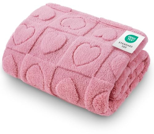 Luciphia Small Dog Blanket Washable Pet Bed Cover Soft Fluffy Puppy Blanket with Premium Fleece 300GSM Cozy Calming Cat Blankets for Indoor Cats Pink 30x20 inch