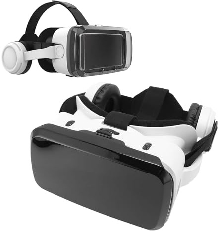 Auriculares VR para un Teléfono de 5.5 a 7.2 Pulgadas, Gafas de Realidad Virtual 3D Gafas VR Construidas en Auriculares Bluetooth, con Lentes de Bloqueo de Luz Azul, para
