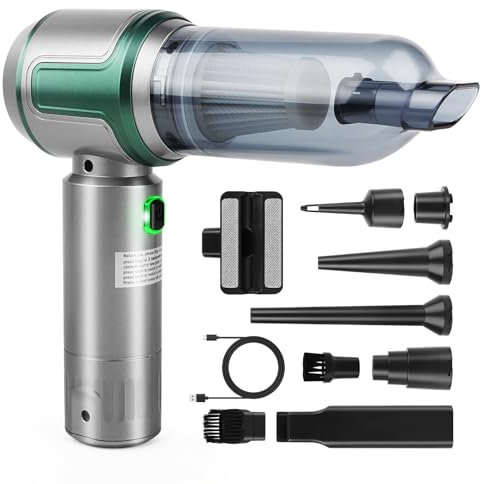 Aspirador de mano,Batería para aspirador de mano 16KPA,Aspirador de coche de 3 velocidades 100000 rpm potente con motor sin escobillas,Aspirador de mano recargable para uso en oficina,coche,casa,cocin