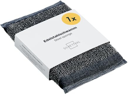 SILBERTHAL Stahlschwamm - Topfreiniger aus Stahl für Töpfe und Pfannen - Putzschwamm für hartnäckigen Schmutz
