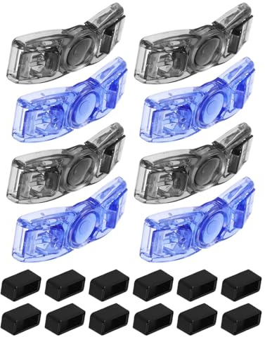 MUELODSIC Set 8 Pezzi Fibbie a Pressione per Cinturini Occhialini da Nuoto Clip di Ricambio Doppio Colore Blu e Nero Accessori Compatibili per Riparazioni in Piscina e Sport Acquatici