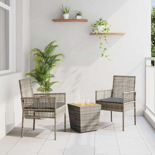Solivagant Ensemble Bistro de Jardin 3 pcs Gris polyrotin,(16.08 KG)