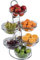 APS 2339 11599 BIG Buffet Leiter, Set von 4 Glaschalen (ø 23 cm 2, 5 Liter), 4 klappbaren Abdeckungen mit Karte für Schilder, 1 Metall-Leiter, 1 Doppel Ring, 2 Einzelringe, 39 x 31 x 66 cm, 6 Behälter