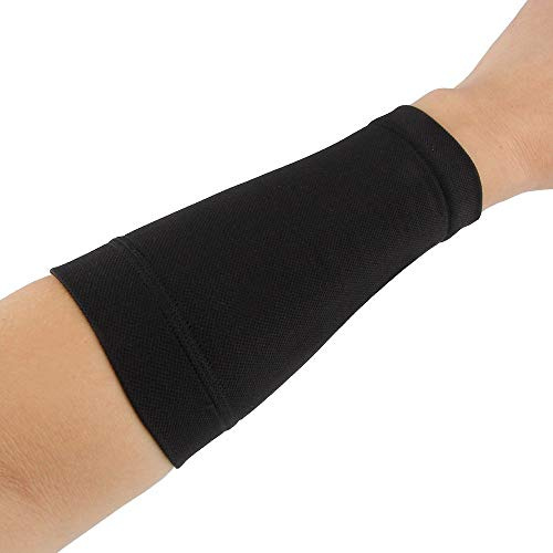 Beauty7 - Couverture de tatouage sous les bras unisexe couvrant bras manchette respirant protection bras sport tatouage manches avant couleur : noir/couleur chair Taille : M/L, Noir , Größe: L, 2