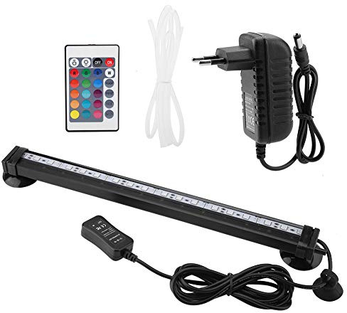 Iluminación Para Acuario Led Aquarium Light De Colores Sumergibles Luces Resistentes Al Calor Mando A Distancia Impermeable Submarino Cristal Barra Luz Para Agua Salada Y Agua Dulce (Mf-21U Eu Plug)
