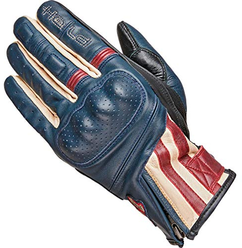 Held Motorradhandschuhe kurz Motorrad Handschuh Paxton Handschuh blau/beige/burgund 9, Herren, Chopper/Cruiser, Sommer, Leder