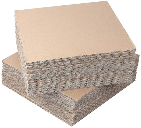 KEILEOHO 30 Packs 12 x 12 Inch Corrugated Cardboard Sheets, 1/4 Inch Extra Thick 5 Layer Square Card Board Inserts, Flat Corrugated Cardboard Fillers Pads Inserts for Packing, Mailing, DIY Crafts