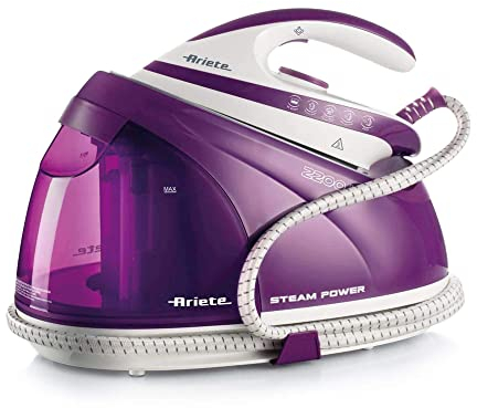 Ariete 6423 Steam Power - Ferro da stiro con caldaia - 6 bar - Colpo Vapore 480gr - Vapore Continuo 100gr/min - 2200 Watt - Viola