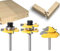 KATSU 45 Degrés Verrouiller Mitre Routeur Bit + Mèche de Langue + Fraise à Rainurer, 1/4 / 6,35mm Queue Fraise à Bois pour Outils de Menuiserie 133305