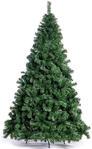 BAKAJI Árbol de Navidad Gran Sasso Super denso Pino Verde Base Cruz de Metal Plegable fácil Montaje con Ramas entrelazadas (240 cm)