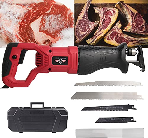 Sega per Macellaio Professionale, Segaossa Elettrico Sega a Gattuccio Impugnatura Antiscivolo Ammortizzante, 900W/1300W Portatile Sega Ossa, Corsa alternata: 30mm(Color:Red,Size:900W)
