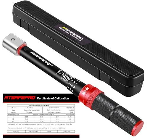 ATsafepro Chiave dinamometrica aperta 3-25 Nm, 9 × 12 mm, chiave dinamometrica regolabile, per HVAC Mini Split, sistema di refrigerazione, manutenzione di bici e moto