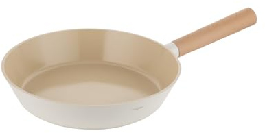 FLORINA Nube aluminiumstekpanna | 28 cm | Lämplig för induktionsanvändning | Reptålig keramisk beläggning | Träeffekt mjukt handtag | Värmebeständigt | Lätt att rengöra