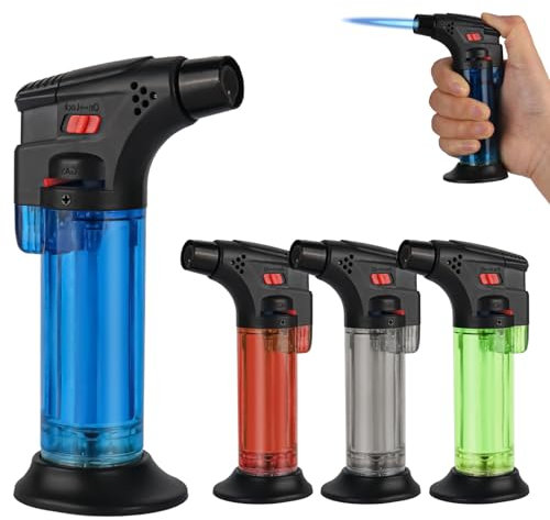 XCWTBL 4 confezioni accendino antivento regolabile antivento antivento con fiamma a getto accendini mini a gas butano ricaricabili (gas butano non incluso)