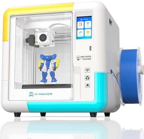 X-Maker Impresora 3D con Aplicación de Diseño, Aplicación de Diseño AI, Gran Biblioteca de Juguetes, con 16+ Mini Módulos de Diseño 3D, Adecuado Para Uso Escolar y Hogar