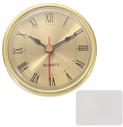 PATIKIL Klassisk klockrörelse, 6 cm kvartsrörelsesinsats för kontor heminredning ersättning gör-det-själv, guld (romerskt skrift, aluminiumansikte)