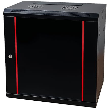 Danicom Baseline 15U väggskåp med glasdörr 600x450x770mm (BxDxH) - Svart