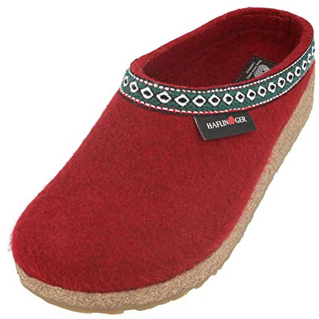 HAFLINGER Grizzly Franzl Filzpantoffel Hausschuh Filzclog Paprika, Gr. 39