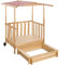 tectake 800792 Sandkasten mit Dach, Spielhaus mit Sandkasten aus Holz, Sandkiste mit Veranda und Geländer, Sandbox mit Abdeckung und Sonnenschutz - Diverse Farben - (Rot | Nr. 403239)