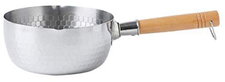 qiuqiu Small Stainless Steel Cooking Japanese Pan for Cooking Noodle and Porridge Milk Heated Pan-20cm