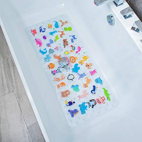 BOPPIE Tapis de Douche antidérapant, Protection Anti-moisissures, 90 x 40 cm, Grand Tapis de Bain (Zoos DWY)