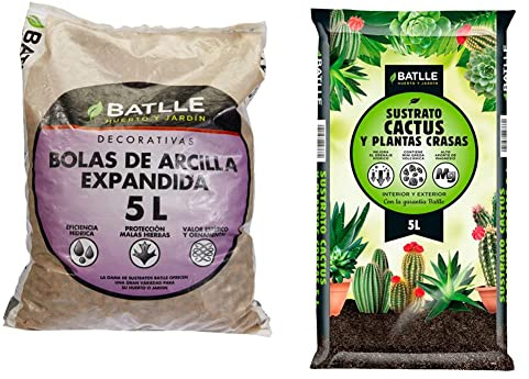 Semillas Batlle Sustrato Bolas Arcilla Expandida 5l & Sustrato Cactus 5l.