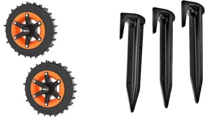 WORX WA0955 L-Räder für Landroid L-Modell Mähroboter & WA0179 Heringe zur Befestigung von Begrenzungsdraht für Landroid Mähroboter