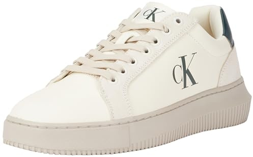 Calvin Klein Baskets Cupsole Homme Chunky Authentic Chaussures, Beige (Creamy White/Eggshell/Green), 44