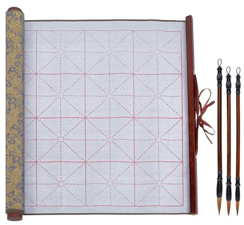 PH PandaHall 4pcs keine Tinte chinesische Kalligraphie Praxis Set Wiederverwendbare Wasserschrift-Zauber-Tuchrollen Chinesische Kalligraphie Schreibpinsel für Praxis 91.3x39.5 cm