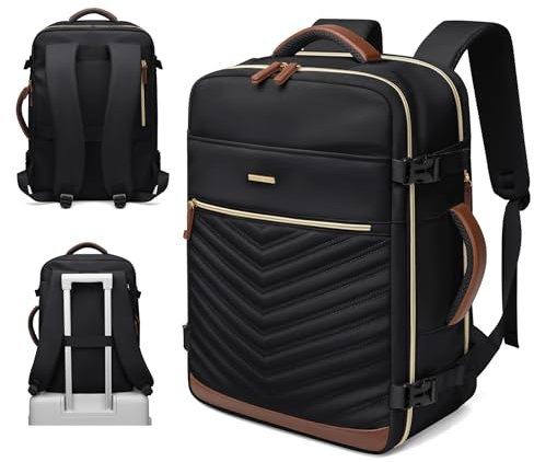 GOLF QUALITY Mochila Portatil Mochila Mujer Mochila Ordenador Portatil 17.3 Pulgadas Mochila Portatil Mochila del Negocio Trabajo Diario Viaje Escolares, Mochila Viaje Cabina Casual Daypack Negro