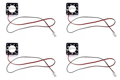 JZK 4PCS 25x25x7mm DC 5V Mini Cooling Fan 25mm, 9800rpm, 0.08A, Sleeve Bearing, 2507 Small Brushless DC Fan 2.5cm for Development Board, Graphics Card, 3D Printer Fan