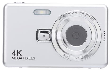 Camera Digitale da 50 MP 4K con Zoom 16x, Fotocamera Selfie Compatta per Viaggi, Schermo da 2,4 Pollici, Fotocamera Fotografica Ricaricabile (32GB)