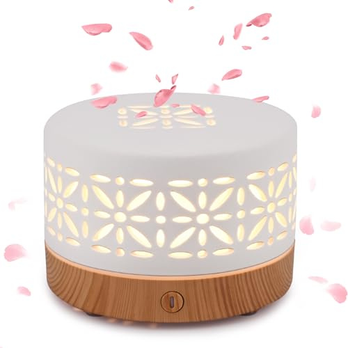PUTINEI Rechargeable Diffuseur d'Huiles Essentielles, Diffuseur d'aromathérapie Matériau polymère avec 7 Couleurs LED, Fonction de Minuterie (TCKXY0)