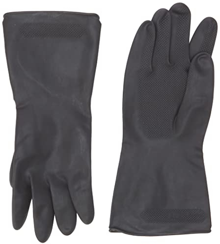 Elliott Heavy Duty Household and Maintenance Rubber Gloves, Extra large Gloves with breathable flock Lining and non-slip grip, One pair of Black Gloves
