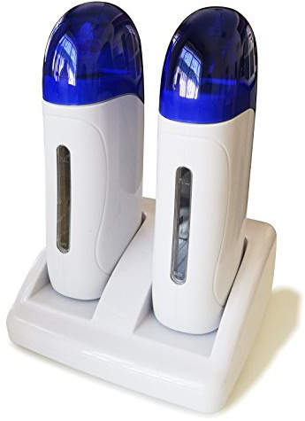 Crisnails® Doble Calentador de Cera Tibia Roll-on, Kit de 2 Huecos Depilación Estética Fundidor