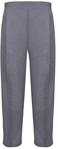 Ladies Half Elasticated Trouser Womens Stretch Waist Casual Office Work Formal Trousers Pants with Pockets Plus Big Size(Grey,UK 16/27 Inch Inside Leg)