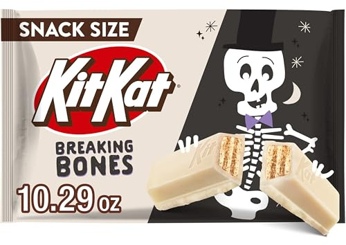 KIT KAT Breaking Bones White Creme Snack Size Wafer Candy Bars, Halloween, 10.29 oz Bag
