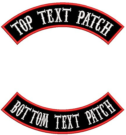2 parches termoadhesivos personalizables, parche para motocicleta, chaleco motorista, parche bordado personalizado para chaqueta, ropa, bolsas (color: rojo sobre negro)
