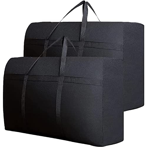 Große Aufbewahrungstaschen, wasserdicht, strapazierfähig, 600D-Oxford-Umzugstaschen, Organizer-Taschen, ideal für Bettwäsche, Bettdecken, Kissen, Wäsche, Kleidung oder Umzug, 75 x 48 x 28 cm, 2 Stück