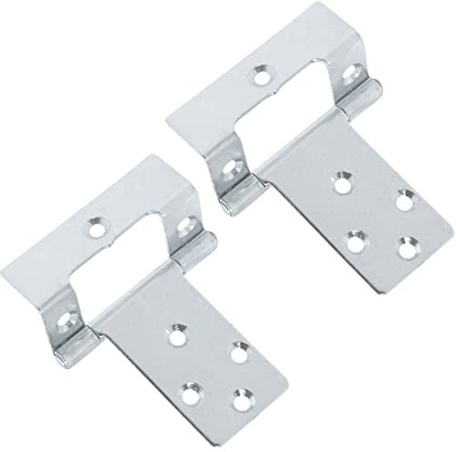 Just Accessories Large 50mm Cranked Flush Hinges - Silver Cabinet/Cupboard/Door Fittings (2)