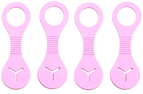 4 Stück Hundekotbeutelhalter für Leinen, Freihändiger Kotbeutelhalter, Kotbeutelhalter für Leine, Haustierhund, Welpenbeutelhalter, Hundekotbeutel-Clip (Rosa)