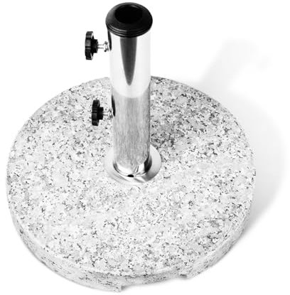 KEPLIN Parasol Base Stand 20kg – Heavy Duty Granite Patio Umbrella Holder for Garden, Outdoor Furniture, Canopy, Gazebo, Awning – Weather Resistant – Fits 45mm Pole (20kg, Granite)