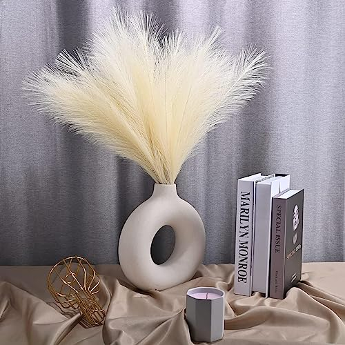 30 Pezzi Giallo Pastello Fiori Secchi Decorativi,Pampas,Pampas Decorative,Erba di Pampa Essiccata,Fiori Secchi,Piume Decorative,per Matrimonio,Casa,Soggiorno,Arredamento Boho,Giallo Chiaro