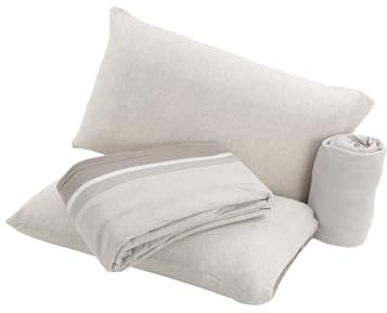 Viterbo Biancheria Coordinato Lenzuola Completo Letto Matrimoniale In Morbido Pile A Fantasia Kenia (6127) (Borbonese Grigio)