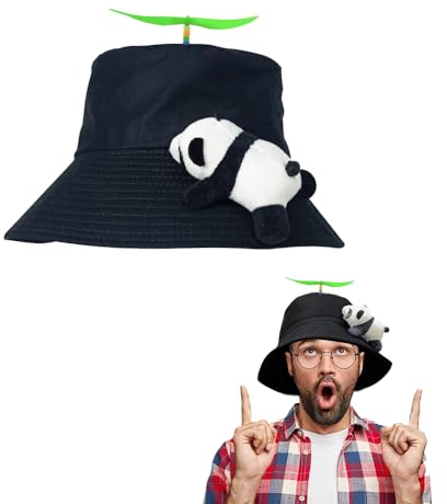 Gorra Helice,Sombrero de Hélice Sombrero de Pescador Helicóptero Hélice Gorras de Panda Colorido con hélice Fluorescente para Apto para Adulto(58cm)