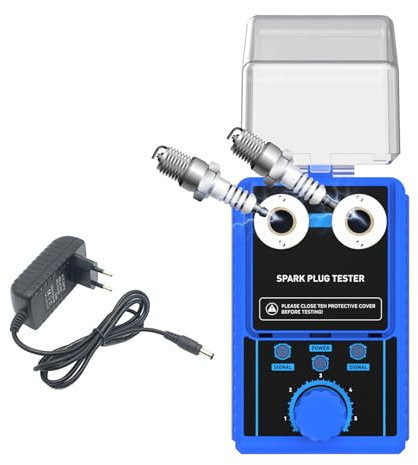 BELEY KFZ Zündkerzen Prüfgerät Zündkerzen Tester 220V Einstellbare Zwei-Loch Zündkerzenprüfgerät Auto mit Schutzhülle (H80)