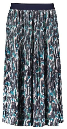 Betty & Co Damen Midirock mit Plissee Dark Blue/Petrol,44